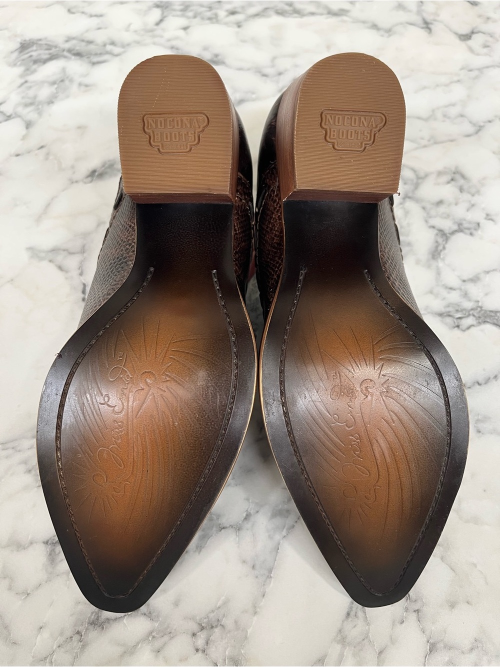 Nocona Ladies' Sherry Mocha Brown 5" Bootie Snip Toe Western Cowgirl Rodeo 6.5 B - Picture 12 of 12